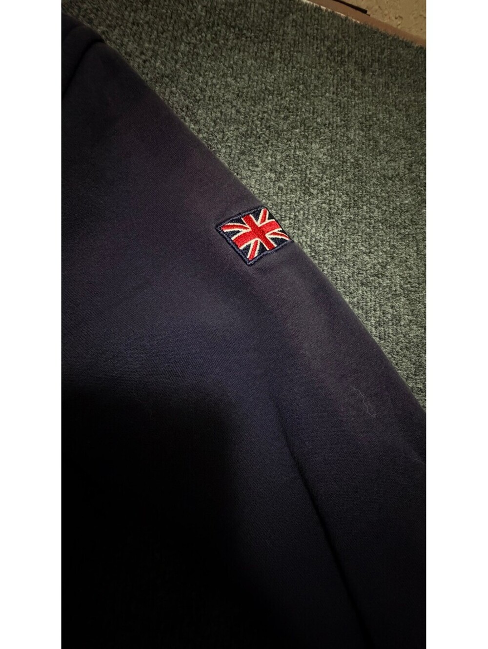 LONDON UNION Jacket Size XL Jack Crown Navy Blue Embroidered UK Flag Zippered - Picture 7 of 9